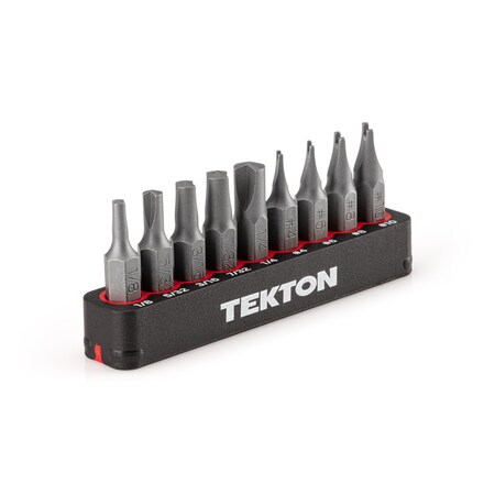 Tekton 1/4 Inch Clutch and Spanner Security Bit Set with Rail, 9-Piece (1/8-1/4 in., No. 4-No. 10) DZZ93002
